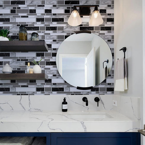 Livebor Peel and Stick Backsplash Wallpaper Kitchen Backsplash Wallpaper 11.8inch x 196.8inch Tile Contact Paper Kitchen Peel and Stick Countertop...