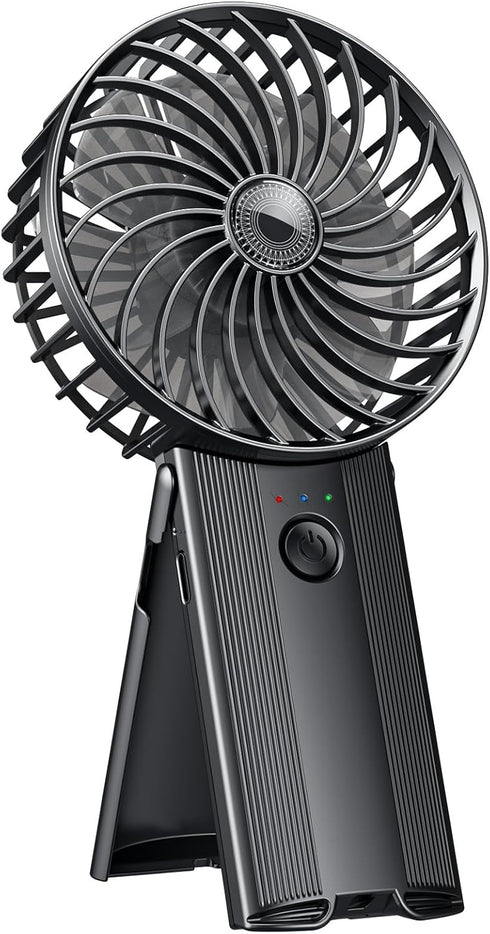 Handheld Portable Mini Fan Rechargeable: Small Hand Personal Fans Tripod 4 Speed Wind Cooling Air Cool Blow for Travel Face lash Indoor Outdoor De...