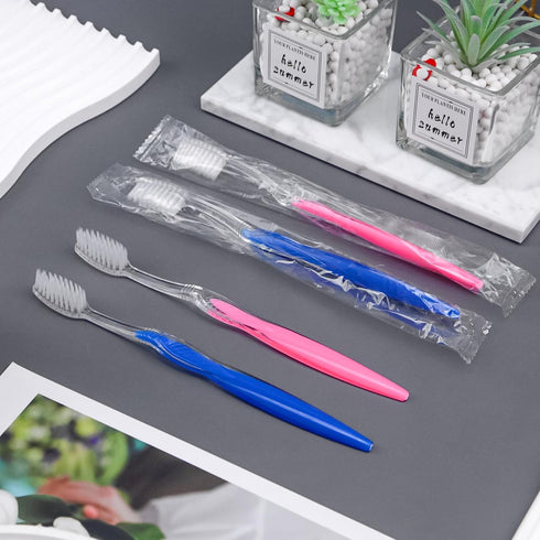 50 pcs Prepasted Disposable Toothbrushes Bulk Individually Wrapped Pre Pasted Soft Bristle Tooth Brush Set Travel Toothbrushes for Homeless Gift H...