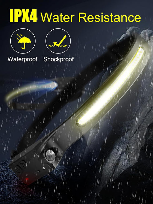 LED Headlamp Rechargeable 2 Pack, 230° Wide Beam Head Lamp Super Bright, Waterproof Rechargeable Headlamp USB C, Motion Sensor Head Lights for For...