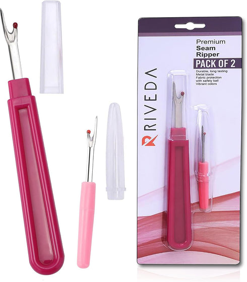 Seam Ripper 2 Pack - Thread Cutter and Threadripper for Crafting Notions & Quilting - Seam Rippers for Sewing, Unpicker Sewing Accessories and Sup...