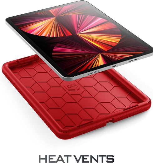 Poetic TurtleSkin Heavy Duty Case Designed for iPad Pro 11 Inch / 4th & 3rd Gen, Kids Friendly Silicone Cover Case, Red...