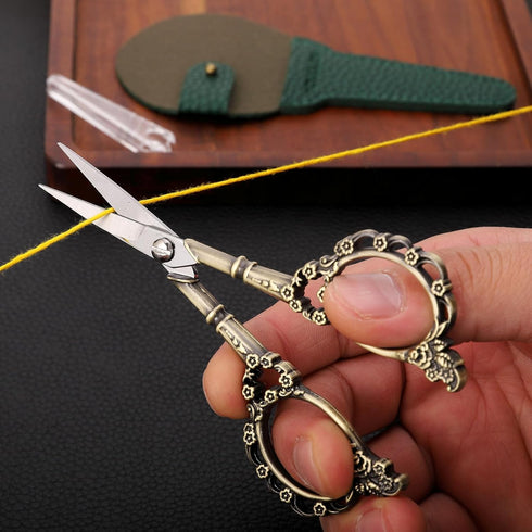 Knitting Scissors with Case, Crochet Scissors Threading Sewing Shears for Embroidery Craft Artwork Needlepoint, Bronze Little Snips...