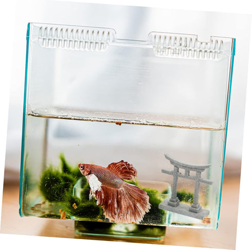 Garden Micro Landscape Chinese Decorations Outdoor Figurines Mini Planter Pots Pagoda Torii Gate Ornament Miniature Torii Gate Simulation Ornament...