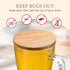 4pcs Cup Lid Cover Wooden Coffee Mug Wooden Tea Glass Drink Cup Lid Reusable Mug Lid Tea Kettle Lid for Keeping Warm...