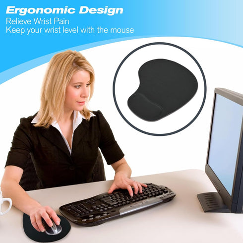 Mouse Pad with Wrist Support,Ergonomic Desktop Mouse Pad with Comfortable Gel Wrist Rest and Non-Slip PU Base for Easy Typing Pain Relief for PCs,...