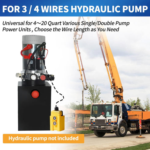 USLICCX 12V DC Dump-Trailer Remote-Control-Switch - for Double/Single Acting Electric Hydraulic Pumps Kit Power Unit Truck Gate Tipper Trailer Hoi...