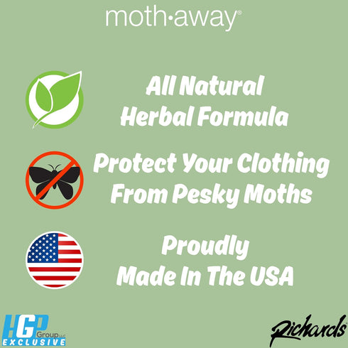 Richards Homewares Moth Away Herbal Non Toxic Natural Repellent, 6-Jumbo Sachets...