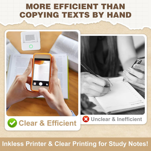 Thermal Mini Printer, Portable Inkless Sticker Maker, Bluetooth Printer for Phone, Wireless Label Printer with Tape, Free Cut Small Pocket Printer...