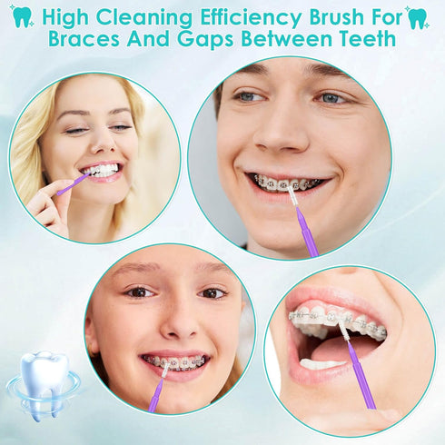 Lezmarket 300PCS Interdental Brushes for Braces, Soft and Bendable Dental Brush for Orthodontic Braces, Braces Cleaner Brush Tooth Pick Teeth Flos...