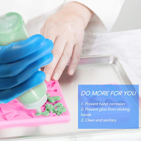 3 Pairs Silicone Gloves for Epoxy Resin Casting Reusable Waterproof Epoxy Gloves Safe Silicone Finger Protectors for DIY Jewelry Making Work Craft...