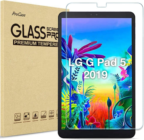 ProCase LG G Pad 5 10.1 Screen Protector 2019 (LM-T600 / LM-T605), Tempered Glass Screen Film Guard Screen Protector for 10.1 inch LG G Pad 5 2019...