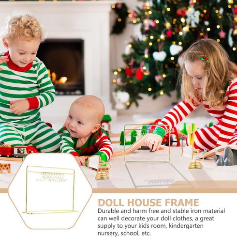 STOBOK Miniature Doll Garment Rack Set Mini Doll Dress Clothing Display Rack with 10Pcs Mini Doll Clothes Hangers Doll House Furniture Accessories...