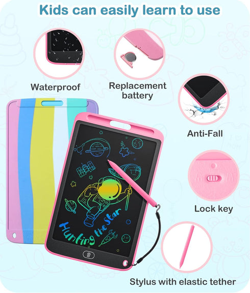 Cousper Writing Tablet Doodle Board Toys for Toddlers Kids, 2 Pack 10 Inch Colorful Drawing Tablets for 3 4 5 6 7 8 Years Old Boys and Girls, Educ...