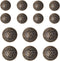 14 PCS Antique Metal Blazer Buttons Set 20mm (4/5 inch) 15mm (3/5 inch) for Blazers, Suits, Sport Coat, Uniform, Jackets (Antique Brass)...