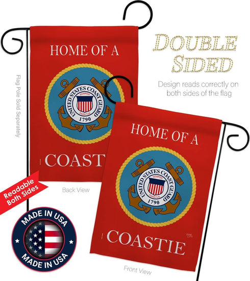Breeze Decor Home of Coastie Garden Flag Armed Forces Coast Guard USCG Semper Paratus United State American Military Veteran Retire Official House...