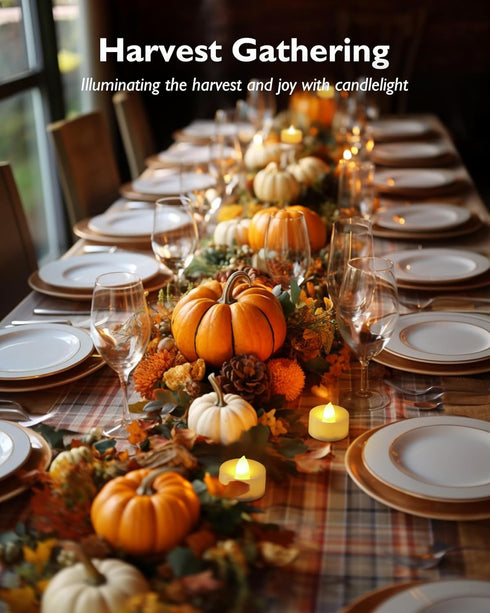 Homemory 12Pack Flameless LED Candles Tea Lights Battery Operated, 200+Hours Electric Fake Candles Tealights for Votive, Halloween, Pumkin, Ofrend...