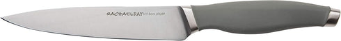 Rachael Ray Cutlery Japanese Stainless Steel Knives Set with Sheaths, 6-Inch Utility Knife and 5-Inch Serrated Utility Knife, Gray...