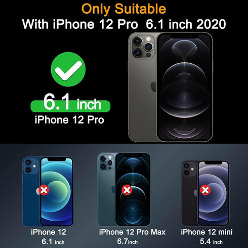 Milomdoi 3 Pack Screen Protector for Apple iPhone 12 Pro with 3 Pack Tempered Glass Camera Lens Protector, Ultra 9H Accessories, Case Friendly, Mo...