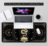 Black & Gold Large Mouse Pad, Boho Snake Witch Desk Mat for Desktop, Women Gaming Full Desk Mousepad, Moon Phases Computer Laptop Protector Writin...
