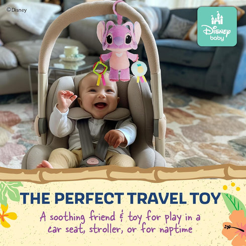 Kids Preferred Disney Baby Lilo and Stitch Angel On The Go Activity Toy with Teether Rings, On The Go Clip, Crinkle Texture, and Mirror...