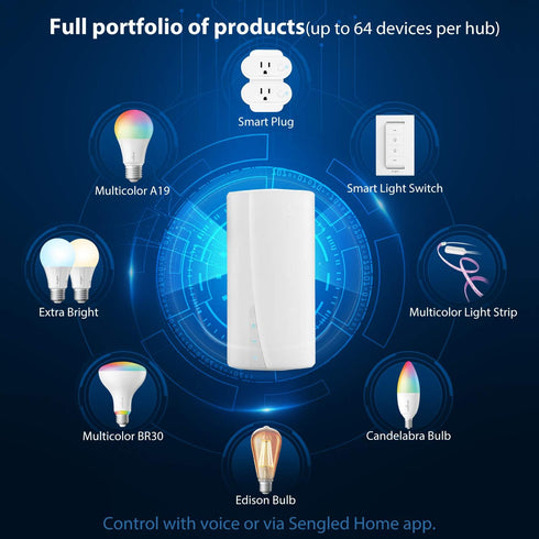 Sengled Smart Home Hub Z01-hub, Used Zigbee Smart Products Smart Bulbs, Compatible with Alexa, Google Assistance, White, 1 Pack.......