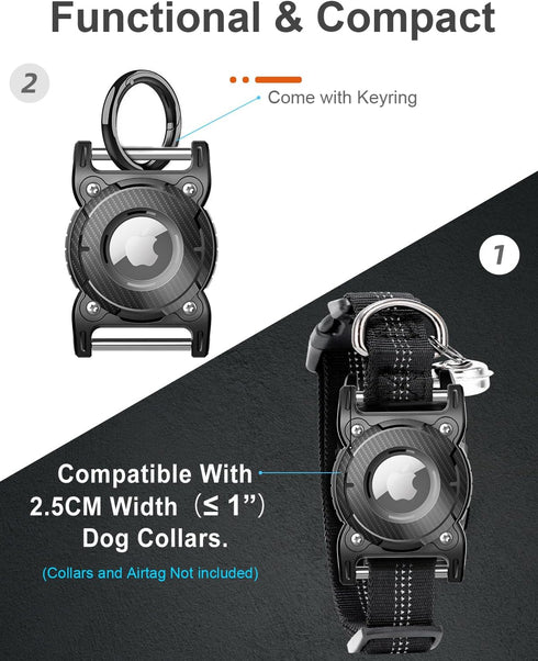 ONEONTA 2 Pack Airtag Dog Collar Holder Waterproof | Airtag Dog | Dog Airtag Holder |Airtag Holder for Dog Collar | Apple Airtag Dog Collar | Airt...