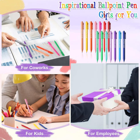15 Pcs Inspirational Ballpoint Pens Bulk You're Awesome Gift Employee Appreciation Gift Motivational Quote Ballpoint Pen for Teacher School Office...
