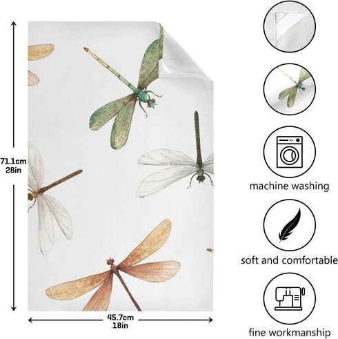 Qilmy Kitchen Dish & Tea Towel Dragonfly Reusable Cloths for Cooking and Drying Dishes for Home Kitchen Cleaning, 28x18in-4 PCS...