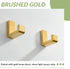 APLusee L Shape Bath Towel Hook 2 Pack, 304 Stainless Steel Coat Holder, Wall Mounted Storage Hanger for Bathroom Kitchen, Brushed Gold...