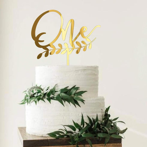 Gold Shiny 1st Birthday Topper - Acrylic Number One Smash Cake Topper Decoration For Baby Shower Photo Booth Props, First Birthday and Anniversary...