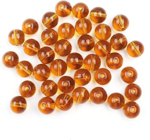 38pcs 10mm Natural Stone Beads,Gemstone Round Loose Beads for DIY Bracelet Necklace Earrings,Stone Beads for Jewelry Making(Amber Crystal)...