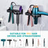 Hair Dryer Holder Wall Mounted, Black Blow Dryer Holder, Stainless Steel Hair Tool Organizer for Hair Straightener Holder, Adhesive Hairdryer Hold...