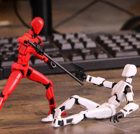 T13 Action Figure,Dummy 13 Action Figure Lucky 13 Action Figure 3D Printed Multi-Jointed Movable, Nova 13 Action Figure Toy (Black+Red)...