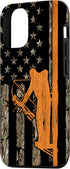 iPhone 12/12 Pro Bow Hunting Tree Stand Deer Hunter American Flag Camouflage Case...