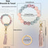 BIHRTC Keychain Bracelet Silicone Key Ring Wristlet with Leather Tassel Wrist Key Ring Bangle Silicone Bead keyring for Women Girls...