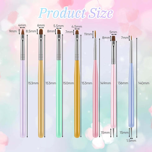 Qianyu 8 Pcs Gel Nail Art Brush Set Acrylic Nail Painting Sculpting Brush for Salon at Home DIY Manicure with Tips Builder Dotting Carving Pen and...