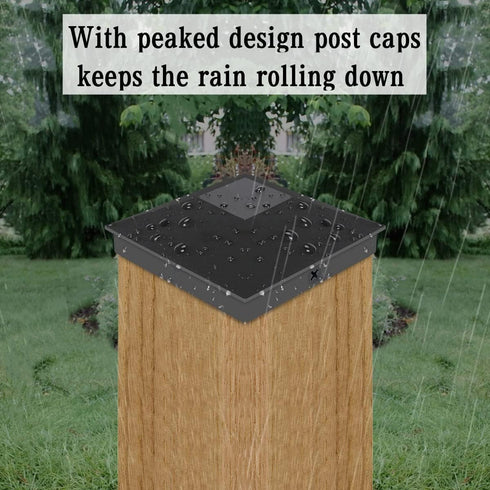 4X4(3.5in x 3.5in) Wood Fence Post Caps, PP Plastic Water-Proof UV-Proof, Keep Post from Cracking and Rotting,for Decks or Corridors,Outdoor Post ...