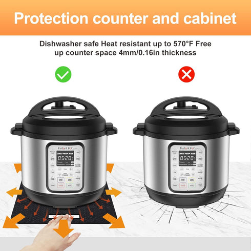 Heat Resistant Mat for Air Fryer with Sliding Function, 2 Pcs 12 * 14 in Heat Resistant Pad Sliding Caddy Countertop Protector Mat for Cosori Air ...
