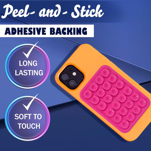 Suction Phone Case Mount, Sillicon Adhesive Phone Accessory for iPhone and Android, Hands-Free Fidget Toy Mirror Shower Phone Holder, Tiktok Video...
