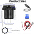 12V USB Outlet, 4 USB Port Aluminum Charger Socket 2 USB C PD & 2 USB QC3.0 with Voltmeter, 12V/24V Car USB Charger Socket for Car Boat Marine Bus...