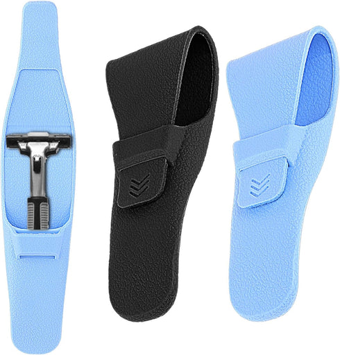 Razor Travel Case, 2Pcs Portable Razor Protective Case Waterproof Shaver Cover Bag Razor Carrying Case Beard Trimmer Storage Protective Case for M...