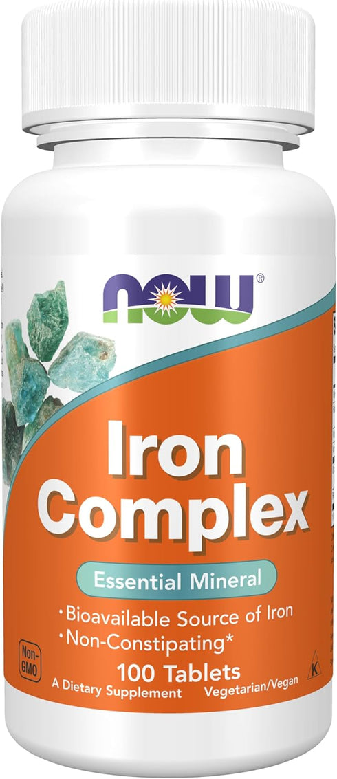 NOW Supplements, Iron Complex, Non-Constipating*, Essential Mineral, 100 Tablets...