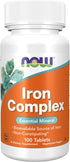 NOW Supplements, Iron Complex, Non-Constipating*, Essential Mineral, 100 Tablets...