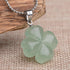 St. Patrick's Day Four Leaf Clover Pendant Necklace Green Aventurine Gemstone Pendant Necklace 18"...