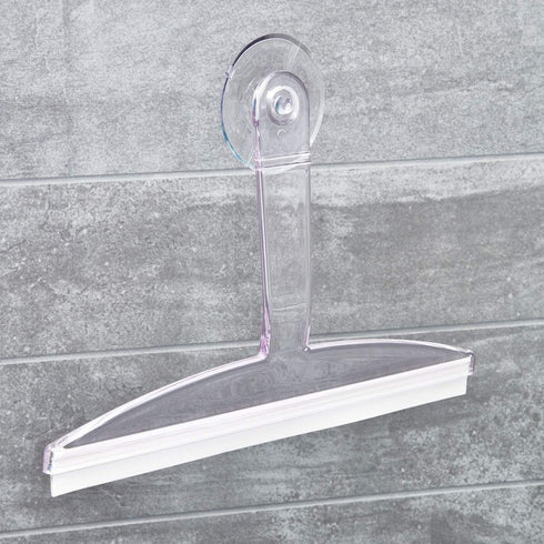 iDesign 22300 Plastic Plastic Suction Squeegee with Storage Hook Shower, Window, and Mirror Accessory for Master, Guest, Kids' Bathroom Cleaning, ...