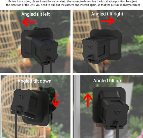 Window Mount for Wyze Cam V3/V3 Pro/V4, Angle Tilt (Up/Down/Left/Right), No Screws, No Reflections, Damage-Free, Glass Windows/Doors Bracket Holde...