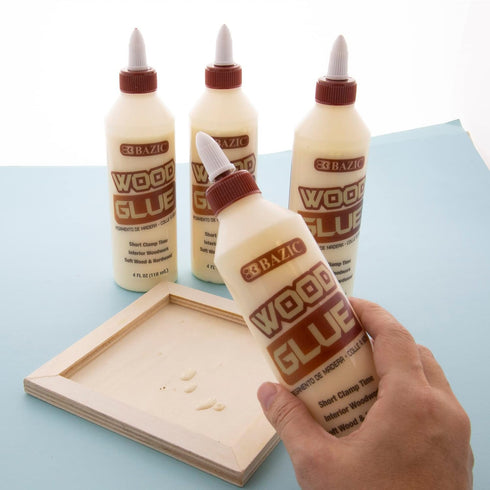BAZIC Wood Glue 4 Oz. (118 mL), Natural Color Super Strong Bond Adhesive, for Home Improvement Woodwork Softwood & Hardwood, 1-Pack...