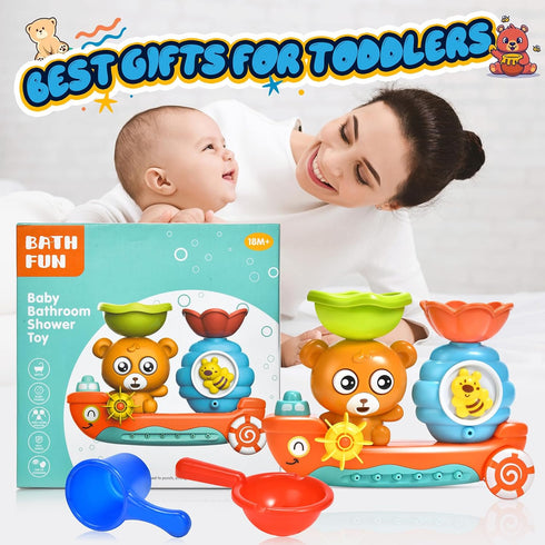 Bath Toys for Toddlers 1-3 Kids Bathtub Toy Bear Water Tub Toys for Shower Bath Time Toys to Boys Girls Baby Kids Infant Preschool Learning Gift...
