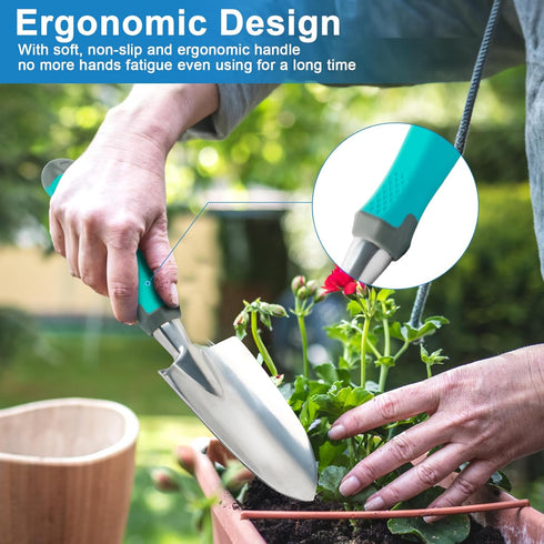 Garden Hand Trowel Garden Shovel, Small Gardening Hand Tools Shovels for Digging, Heavy Duty Hand Shovel with Ergonomic Handle, Rust Resistant Gar...